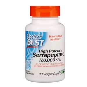 Serrapeptase, High Potency, 120,000 SPU'S, 90 Caps, Doctor's Best