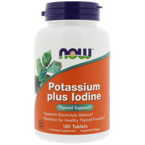 Potassium Plus Iodine, 180 Tablets, Now Foods
