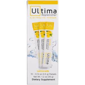 Electrolyte Powder, Lemonade, 10 Packets, 0.12 oz (3.5 g) Each, Ultima Replenisher