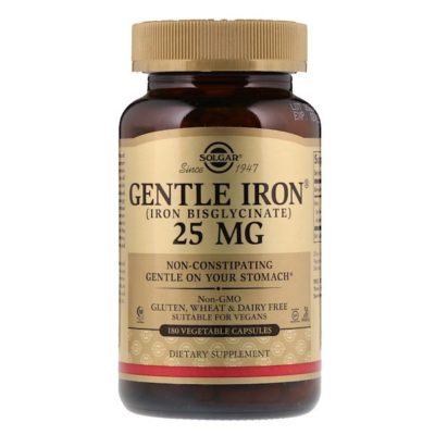 Gentle Iron, 25 mg , 180 Vegetable Capsules, Solgar